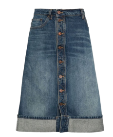 VICTORIA BECKHAM Placked Denim Skirt