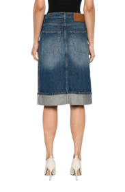 VICTORIA BECKHAM Placked Denim Skirt